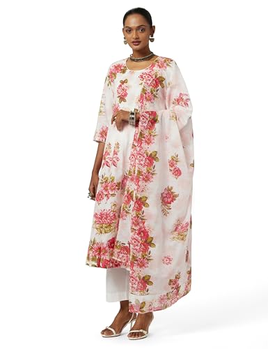 Image of BIBA Women Cotton Anarkali Printed Suit Set