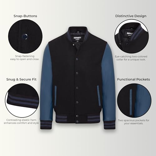 Letterman Baseball Wool Leather Varsity Bomber Jacket2