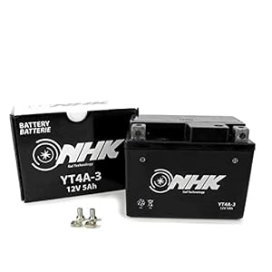 Onderhoudsvrije gelbatterij 5Ah compatibel met Vespa Primavera 50 2T 13- ZAPC532, Vespa LX 50 2T ZAPC381, Vespa ET2 50 00- ZAPC38 (YT4A-3)