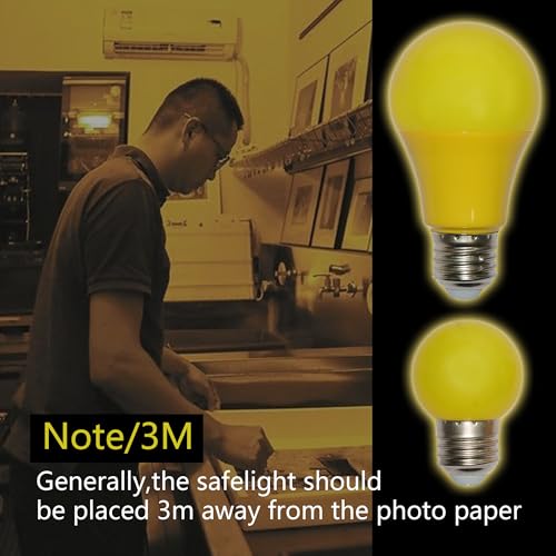 image for YCCLDIPL Darkroom Safelight Portable Yellow Lamp, E27 LED Screw Mouth 