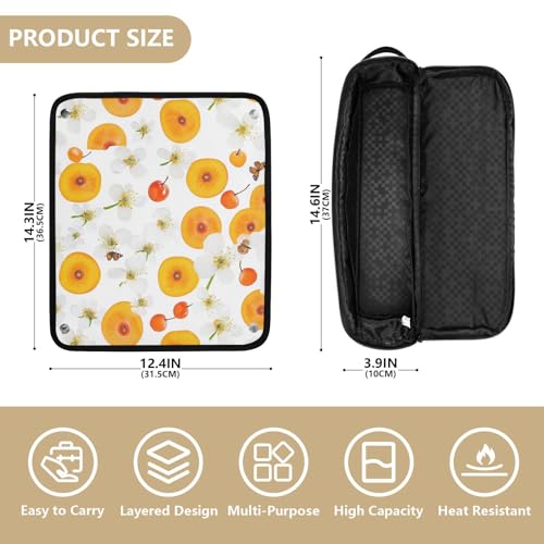 Bolsa organizadora para herramientas de cabello con tapete resistente al calor y cierre, para planchas, rizadores y secadores miniatura 4