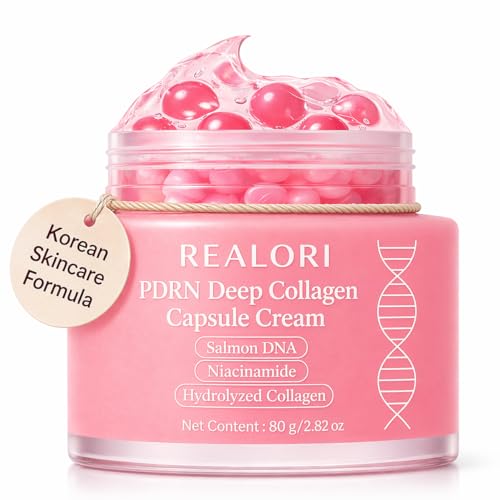 realori PDRN Capsule Cream with Vitamin C & Collagen – Korean Boba Moisturizer for Face, Pink...