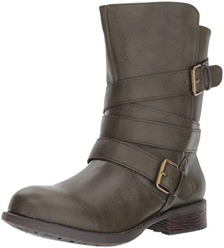 Rampage Women's Islet Motorcycle Buckle Mid Calf Low heel Boot