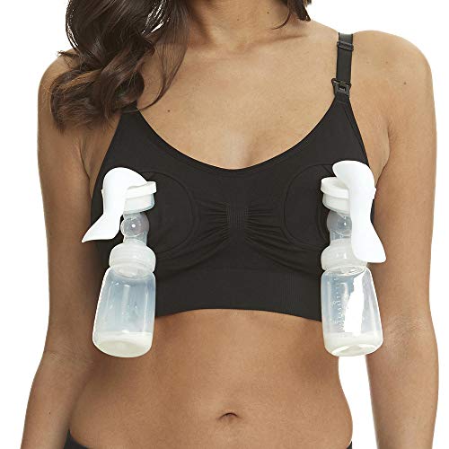 Hands Free Pumping and Nursing Maternity Bra, Comfortable All-Day Pumping Bra, Adjustable Maternity Nursing Bra Black2