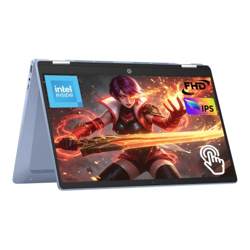 Image of HP Chromebook x360 14 inch 2-in-1 Touch Laptop, Intel N100 (Up to 3.4GHz), 4GB RAM 64GB eMMC FHD IPS Fast & Responsive for Students, Home, Streaming, Online Classes & Daily Tasks, Chrome OS USB-C HDMI