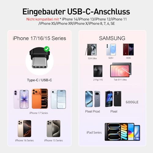 Image of iWALK Portable Charger for iPhone 17 /16 /15 USB-C Small Power Bank 20W 4,500mAh Fast Charging Battery Pack Compatible with iPhone 15 /16 /16 /17 Plus /17 Pro /17 Pro Max, Samsung Galaxy S25 /S24 /S23 Android