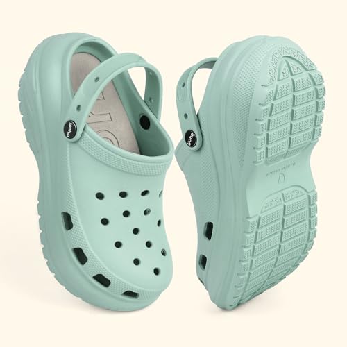 Image of YOHO Jumbo Clogs for Women & Girls | Lightweight & Waterproof Monsoon Footwear | Chunky Design with Back Strap Rainy Sandals