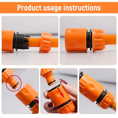 Image of ZIBUYU 5Pcs Water Hose Connectors Set, Universal 1 /2 inch&3 /4 inch Tap Adapter Set | Quick Connect Fittings, Plastic Faucet Connector Kit for Gardening Washing, Easy Installation, Leakproof Hose Accessories
