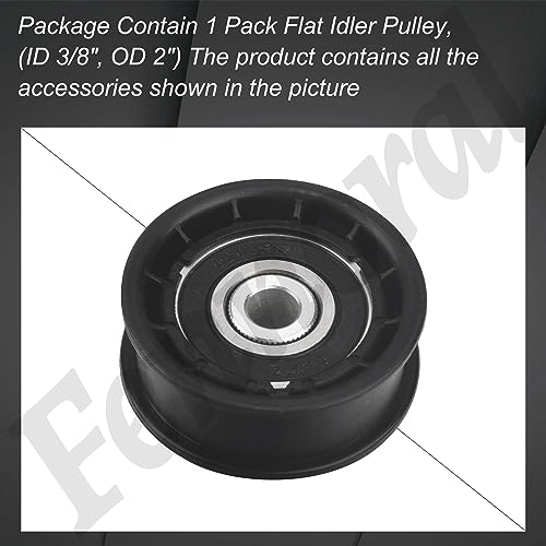604491 Flat Idler Pulley (3/8\" x 2\") Compatible with Hustler Raptor Mower 931741 931881 931899 933069 933077, Also for Big Dog ALPHA604491 (1)