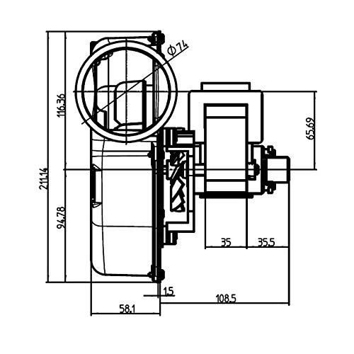 Easyricambi ASPIRATORE ESTRATTORE FUMI per Stufa A Pellet FERGAS VFC1 160/S 260905 con Encoder