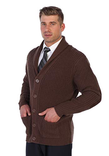 Gioberti Mens Heavy Weight Shawl Collar Knitted Regular Fit Cardigan4