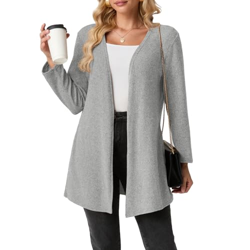 Cardigans Sweaters for Women Lightweight Long Sleeve Open Front Casual Fall Winters Cardigan with Pockets (S-3XL)