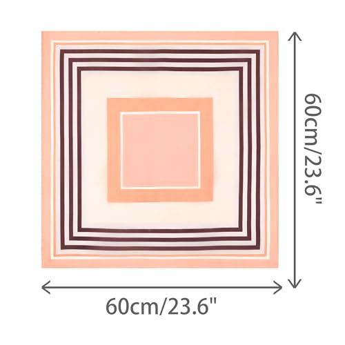 Women Stripes Print Square Scarves, 23.6x23.6 Satin Neck Scarf Neckerchief Headband3