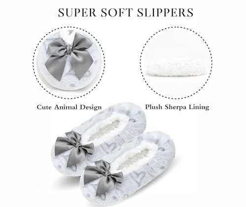 Image of Keyela Women Cozy Warm Slipper Socks, Non Slip Gripper Indoor House Socks | Soft warm cozy fabric, gripper anti-slip bottom for bedroom, lounge and all indoor daily use