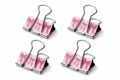 Pinces à nœud rose pour fournitures de bureau esthétiques filles et femmes