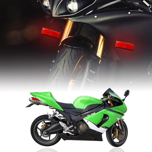 Image of Dickno 2 PCS M6 x 1.0 Motorcycle Reflectors, Plastic Screw Mount Reflective Warning Reflector, Universal Motorbike Rear Safety Reflectors for Motorcycle, Bicycle, Scooter (Rectangular Red 56x25mm)
