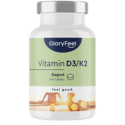 Vitamine D3 5000 IE + Vitamine K2 MK-7 200 µg - 200 tabletten - Premium: 99,7+% All Trans MK7 (K2VITAL® van Kappa) - hoog gedoseert, in het laboratorium getest en geproduceerd in Duitsland