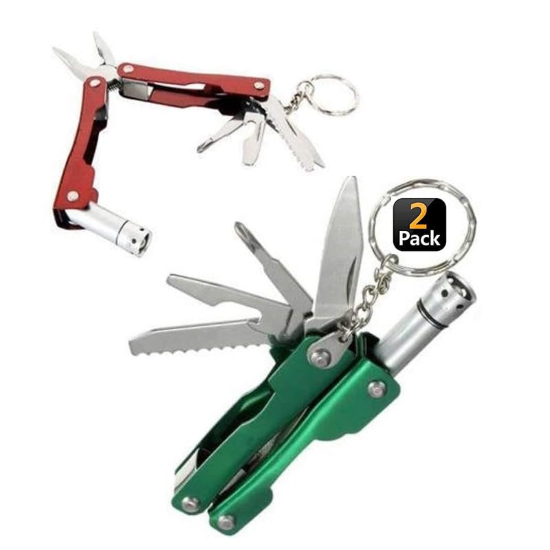 KISKY LED Flash Light Key Ring 9 in 1 Multi-Functional Hand Tool Kit | Keychain Pocket Size Multi Plier with in-Built Torch (1Pcs)(Multicolor)-image-15