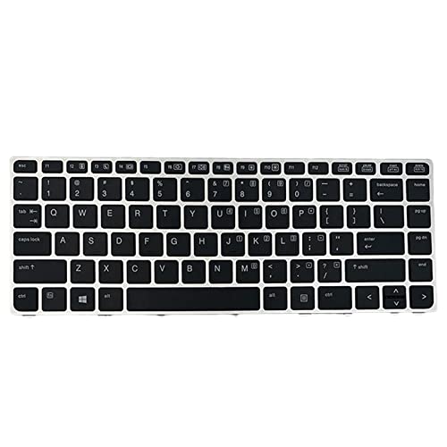 Clavier remplacement haut de gamme disposition américaine et cadre argenté pour Folio