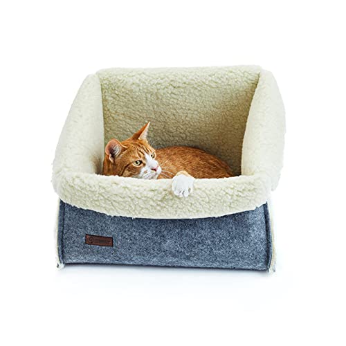 Cosy and Dozy Hundebett Farmhause L 40 x T 40 cm, 25-40 cm hoch, 70 % Polyester, 30 % Baumwolle | Warmer Hundekorb für kleine Hunde und Welpen | Nicht allergisierend, pflegeleicht, waschmaschinenfest Cover