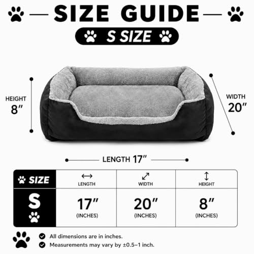 Image of SITSNOOZE Orthopedic Reversible Puppy Bed for Pets Up to 5 kg Washable Cushioned Sofa Mat for Small Pomeranian, Shih Tzu and Pug Dogs (Grey & Black, S)