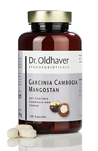 Dr. Oldhaver Garcinia Cambogia Mangostan Extrakt (120 Presslinge) - Hydroxy Zitronensäure (HCA) - Hochdosiert | mit Chrom für Stoffwechsel und Blutzuckerspiegel
