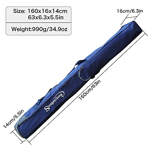 Sougayilang Folding Fishing Rod Case Organizer Pole Storage Bag Rod Reel Tackle Carrier Fishing Rod Bag Fishing Case-160cm/63in - Image 2