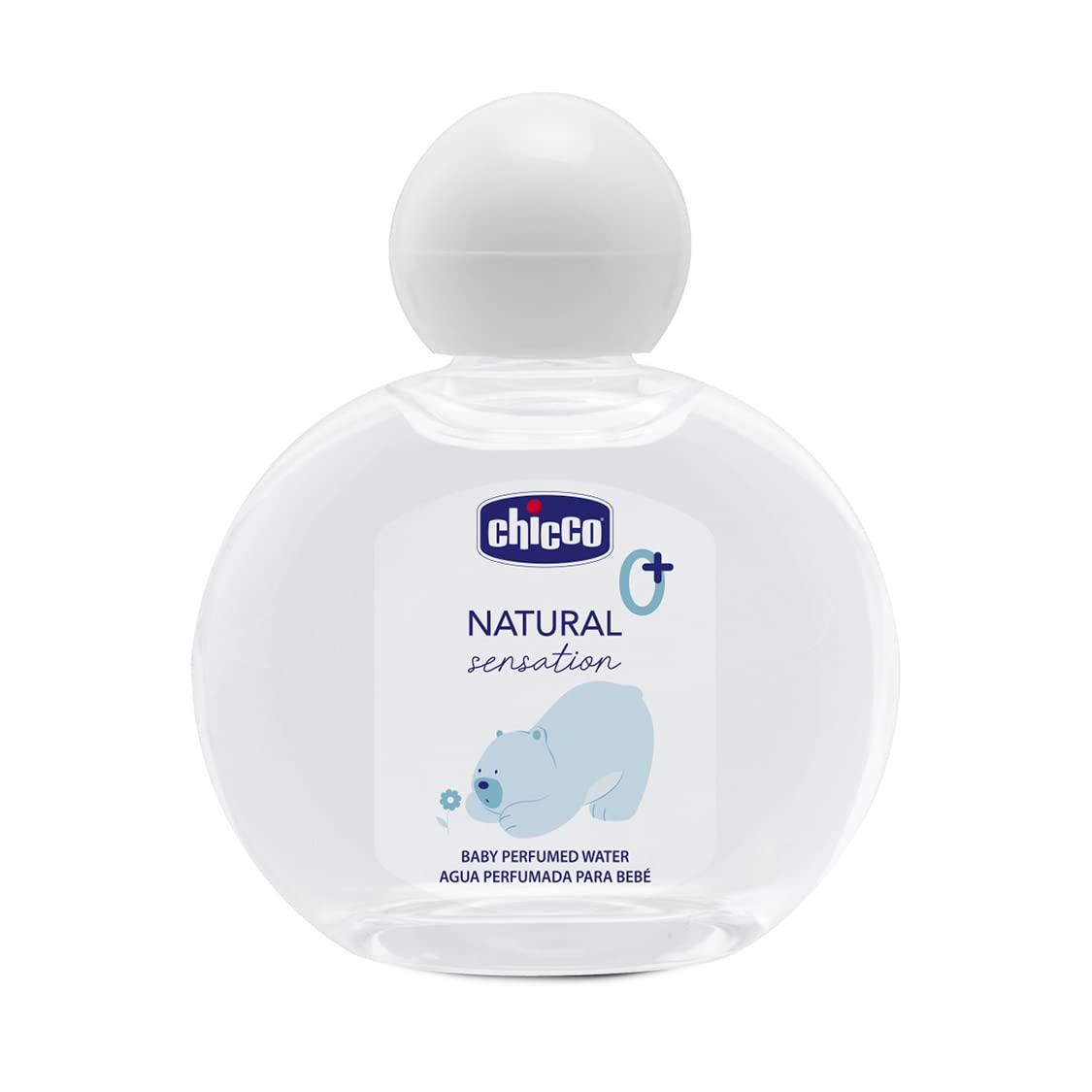 Chicco Agua Perfumada Natural Sensation, Fragancia Fresca y Delicada, Colonia Sin Alcohol para Bebés y Recién Nacidos, Envase de Cristal, 100 ml