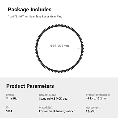 Smallrig Seamless Focus Gear Ring (75Mm To 77Mm) - 3294 #TOP1