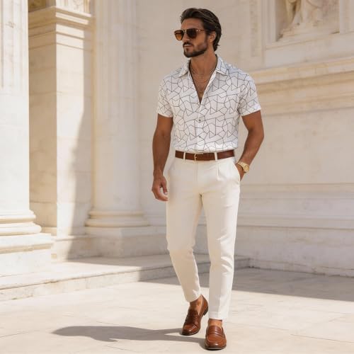 Image of Lymio Men Shirt || Men Embroidery Design Shirt || Half Slevee Shirt Men || Cotton Shirt (Available Also Packs) (Embro-Zigzag)