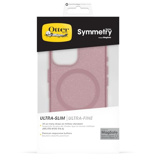 OtterBox Symmetry Clear MagSafe Hülle für iPhone 16, Rosa – Ansicht 5