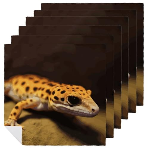 Servilletas de Tela Leopardo Little Gecko 6 Piezas miniatura 1