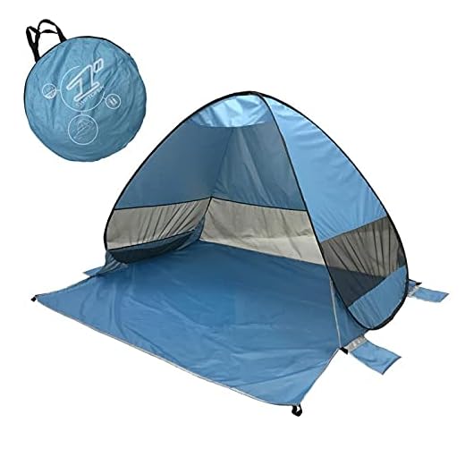 DAYMO Tienda de campaña para playa, 190 x 160 cm, con protección UV 50+, protección contra el viento, autoplegable, tienda desplegable