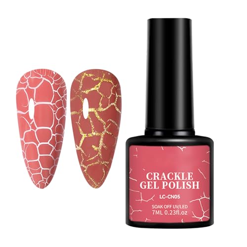 Esmaltes de Uñas UV Craquelados - Set de 6 Colores, Moderno y Duradero para Salón de Belleza | Acabado y Craquelado, Producto de Belleza Profesional para Hogar, Salón de Belleza, Bodas y Sesione