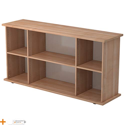 Preisvergleich Produktbild Büromöbel Experte Sideboard Büroschrank Aktenschrank Nussbaum 3 Fachböden