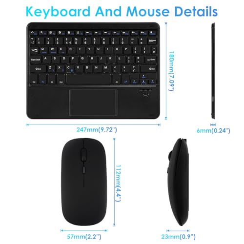 Teclado inalámbrico compacto Bluetooth con panel táctil para Windows y Android 7