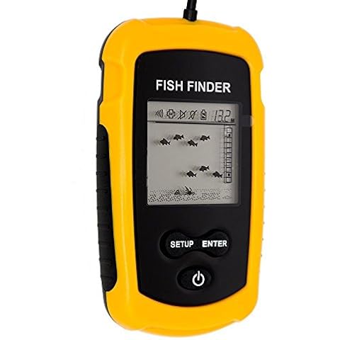 TOPIND Fish Finder Ultrasonic Sonar Portable Practical Wired Fish Pusher Handheld Finder Detector Cover