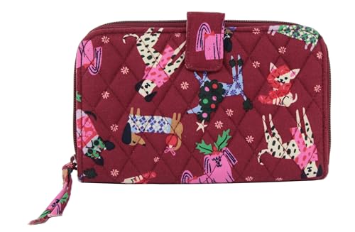 Vera Bradley Essential Tab Wallet in Cotton, Holiday Hounds
