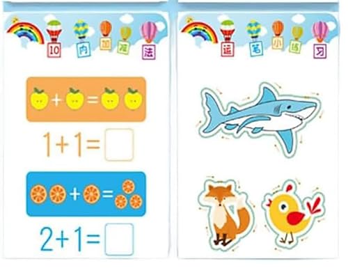 Image of RECLUSE Dry Erase Tracing Book for Kids 64 Pcs Reusable Writing Cards, ABC Alphabet,123 Numbers, Addition,Dot-to-Dot,Pencil Control Worksheets Educational Activity Kit for Kindergarten,Nursery & LKG