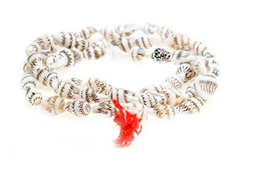 Mythology Centre Conch Mala/Conch Puja Mala/Shankh Mala for Laxmi Puja (54+1) Beads Shankh ki Mala, ys/m, Plastic, SHANKH