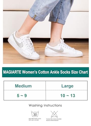 Image of MAGIARTE Womens Cotton Ankle Socks Low Cut Athletic Casual Mutil Color No Show Running Socks for Women