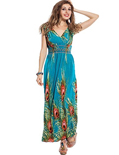 peacocks beach dresses Susie Maxi Dress Beach Cover Up in Turquoise Pink Peacock