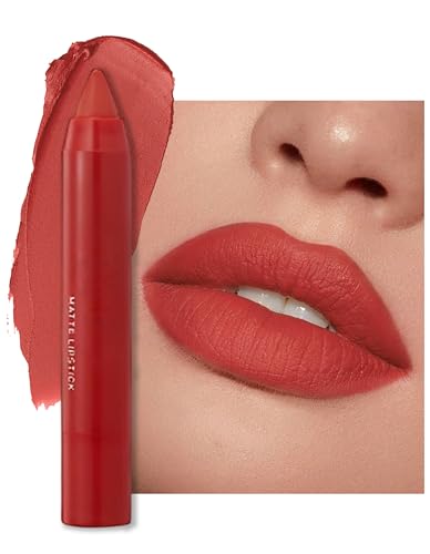 Erinde 2 in 1 Lippenstift & Lipliner Matte, Nude Lippenstift 24 Stunden Halt, Wassfest & Wasserdicht Lippenkonturenstift, Long Lasting Samtlippenglasur, Feuchtigkeitsspendend Lippen Stift
