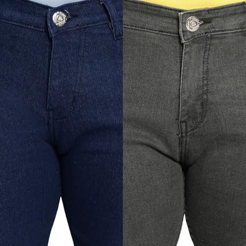 Image of DAIS Men's Stretchable Slim Fit Mid Rise Jeans, Pack of 2, (Combo of 2 Jeans)