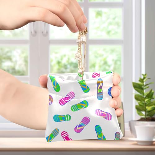 Colorful Flip Flops Coin Purse Leather Pouch Change Purse, Squeeze Coin Pouch for Cards, Keys & Lipsticks, Unisex4
