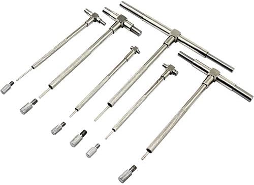 HSEAMALL Precision Telescopic Gauge,8-150 mm Internal T Bore Hole Gauge Set,6-Pack