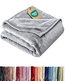Ultra Soft Fleece Blanket Queen Size - Flannel Fleece Luxury Queen Blanket - Lightweight for Couch Bed Chair - Thick, Warm and Breathable - All Season Cozy Fuzzy, Anti-Static Microplush Bedding, Grey