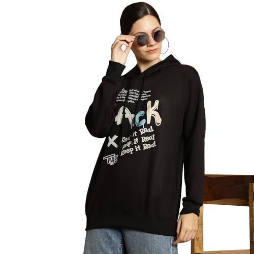 Image of Mack Jonney Printed Hooded Cotton Fleece Sweatshirt for Women-MACK32482