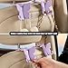 HZEL Car Seat Headrest Hook, Cute Vehicle Backseat Hanging Storage Organizer for Purse Coat Umbrella, Automotive Interior Seatback Hanger Decor Accessories, Universal for Most Cars (Purple)