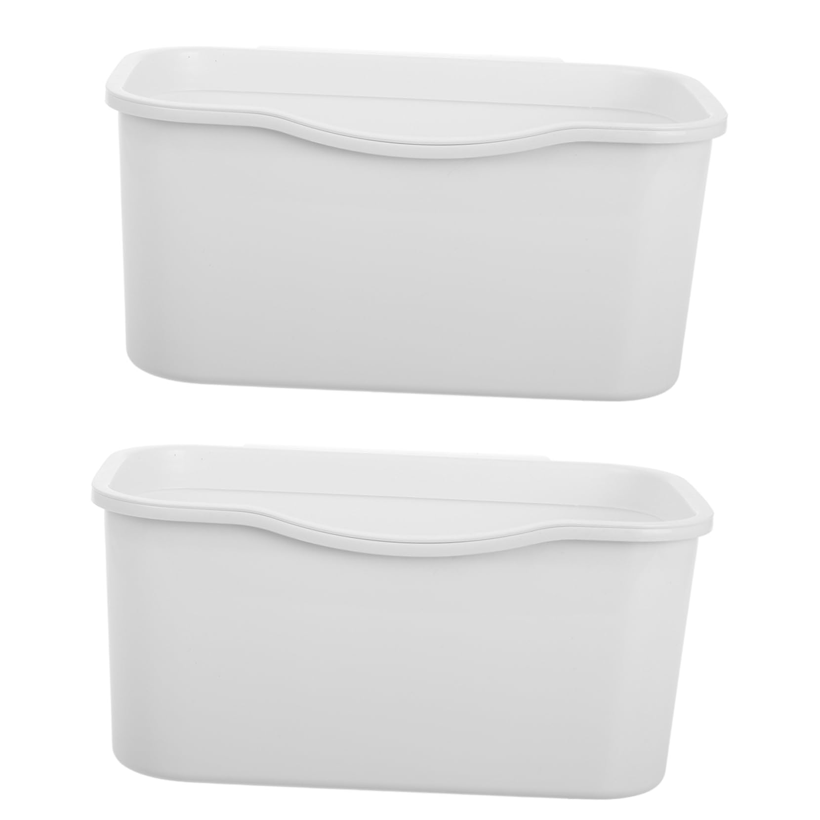 Garneck Bedside Hanging Organizer Caddy with Hooks 2pcs Plastic Storage Basket Multi-pocket Bedside Caddie for Dormitory Bunk Bed Office Bedroom Use White